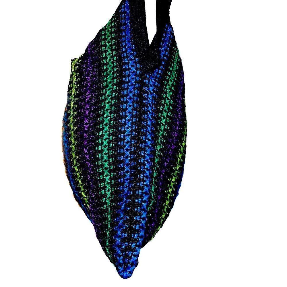 Multi Color Hand Crocheted Tote - Picture 7 of 12